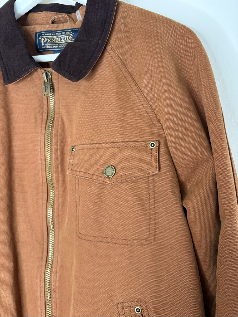 Pendleton Wild Horse Canvas Jacket Medium Brown Workwear Ranch Coat - Picture 2 of 10